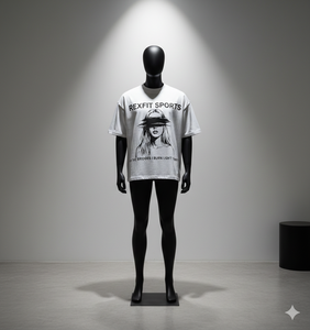 Camiseta Corta de Corte Holgado Rexfit, Camiseta con Estampado Gráfico Personalizado DTG, Camiseta de Algodón 100% de Peso Pesado, Cuello Redondo, Camisetas para Hombre - Product Image 2