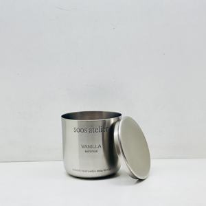 Venta al por Mayor de Frascos de Metal para Velas con Tapa y Logotipo Personalizado, Acabado Cepillado, Frascos de Metal de Lujo para Velas Aromáticas de Cera de Soya - Product Image 2