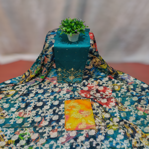 Nouveauté : Tissu en mousseline de soie Somalian Fransawi Dirac à motifs abstraits et floraux, idéal pour les événements spéciaux. - Product Image 1