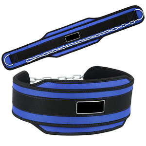 Nayab Industries Reinforced Neoprene Dip <b>Belt</b> Adjustable Steel <b>Chain</b> Hook Loop Closure for Weightlifting/Strength Training Gym - Product Image 6