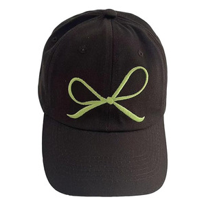 หมวกแก๊ปสีดำพร้อมโบว์ปักสีเขียวอ่อน หมวกลำลองเนื้อนุ่มสำหรับผู้หญิงและเด็กผู้หญิง |   ดีไซน์น้ำหนักเบาและปรับได้ - Product Image 5