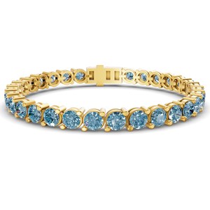 Pulsera de tenis de oro rosa de 10 quilates con diamantes de laboratorio Aelia Ice Blue (2 quilates) Tw. Cadena de Lujo con Engaste de Puntas, Joyería Fina para Mujer, GRA - Product Image 2