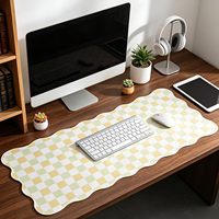 Tapis de bureau à motif damier festonné, esthétique, antidérapant, pour ordinateur, idéal pour le bureau et la maison, vente en gros, OEM