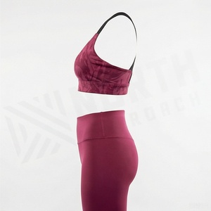 Women's 2 Piece Yoga Set <b>Floral</b> Print Sports Bra High Waist <b>Leggings</b> Crisscross Strap Seamless Workout Outfit - Product Image 3