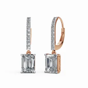 Pendientes de Aro Redondos y Radiantes Forever con Diamantes Creados en Laboratorio en Oro Rosa de 18K con Certificación IGI y Claridad VVS - Product Image 1