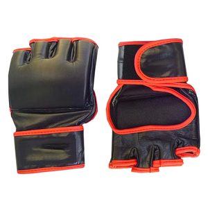 Gants de boxe en cuir de conception OEM - Légers, respirants, avec fermeture auto-agrippante pour l'entraînement au Sanda et l'utilisation en extérieur, rouge et blanc - Product Image 1