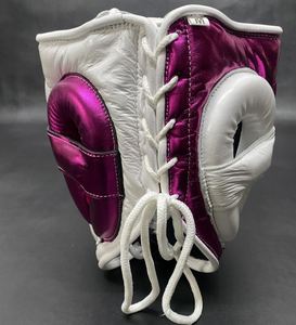 Ensemble de gants de boxe personnalisables blancs et roses à lacets, protège-joues, protège-tête, protège-gland, respirant, léger, en cuir PU, pour adulte - Product Image 5
