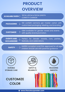 หลอดปืนยิงกระดาษคอนเฟตติแบบใช้มือ OEM |   เครื่องยิงกระดาษคอนเฟตติแบบปลอดภัยสำหรับเวทีและการเฉลิมฉลอง - Product Image 6