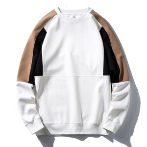 Men Crew Neck Sweatshirt Color Blocking Patchwork <b>Raglan</b> Sleeve Oversized Knitted Cotton Pullover Casual Autumn Style - Product Image 2