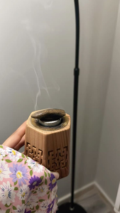 Quemador de Incienso de Madera Geométrico Moderno Spruce Exports con Cuenco Metálico para Uso Doméstico en el Medio Oriente y Golfo - Product Image 2