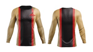 OEM Custom Breathable Eco-Friendly Anti-Bacterial Quick Dry Anti-UV Full Sleeve Rash Guard <b>Men</b> Spandex UPF50 Yoga <b>Compression</b> - Product Image 3