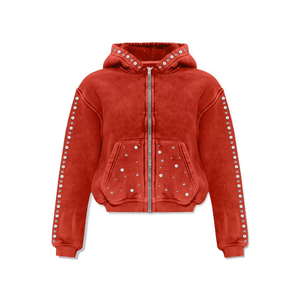 Sweat à capuche zippé uni et imprimé avec des strass pour l'automne, vêtements pour hommes, sweats à capuche pour hommes - Product Image 3