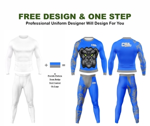 Ensemble de rashguard MMA à manches longues en tissu respirant de qualité exceptionnelle, design élégant, impression par sublimation, combinaison de compression pour homme - Product Image 2