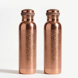 Pure Copper <b>Water</b> Bottle 1 Liter Leakproof Cap Ayurvedic Detox Drinkware Eco Friendly Reusable OEM <b>Bulk</b> Supplier Export - Product Image 4