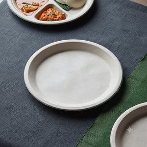 Plato Redondo de Bagazo Blanco de 10 Pulgadas, Ecológico, Biodegradable y Desechable para Restaurantes, Cafeterías, Fiestas y Entrega de Comida - Product Image 3