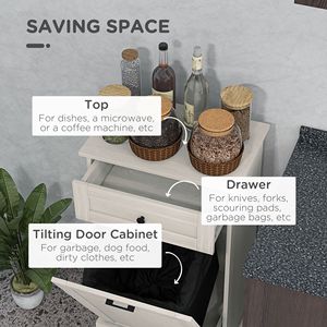 Mobile da Cucina Grigio Indipendente con Cestino Ribaltabile e Cassetto per Stoccaggio - Product Image 5