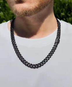 Chaîne cubaine de luxe en argent 925 plaqué rhodium avec moissanite, design attrayant, idéale pour anniversaire, fiançailles, fête, mariage - Product Image 1