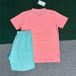 T-shirts et shorts de sport pour hommes de marque tendance, séchage rapide, respirants, hauts de fitness et vêtements de football, t-shirts de course et de sport à manches courtes - Product Image 3