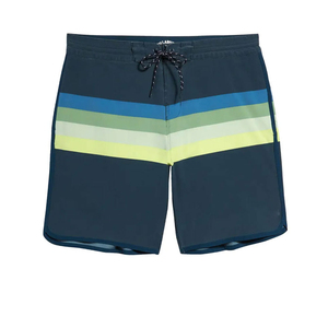 Shorts de bain pour hommes personnalisés, motif rayé, imperméables, couleur rouge, vêtements de plage respirants, mode personnalisée - Product Image 1