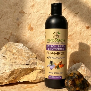 <b>Black</b> Seed & Turmeric <b>Shampoo</b> Natural Hair Cleansing Product Herbal Formula Lightweight Texture Nourishing Daily Hair Care OEM - Product Image 3