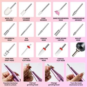 MOCOWIND Professionnel 35000 tr/min Lime à ongles électrique portable rechargeable pour acrylique et gel - Product Image 5