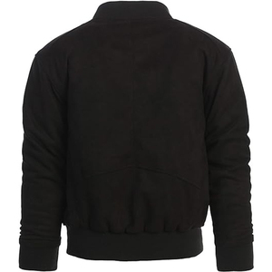 Men's Black <b>Suede</b> Bomber <b>Jacket</b> Stand Collar Full Zip Casual Vintage Motorcycle Fashion <b>Jacket</b> Custom OEM Wholesale Men's <b>Jacket</b> - Product Image 2