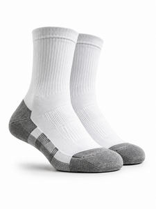 White Crew Woven Eco-Friendly Breathable <b>Waterproof</b> Anti-Slip Sports <b>Socks</b> Black Stripe Running Basketball Soccer Football - Product Image 1