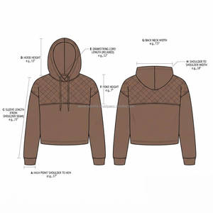 Sudadera con capucha corta para mujer, estilo casual urbano, forro polar, con capucha, logotipo personalizado, OEM, ODM, venta al por mayor de fábrica - Product Image 6