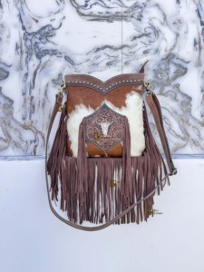 Bolso Bandolera de Cuero con Flecos Hechos a Mano, Bolso Elegante de Piel de Vaca para Mujer, Multiusos, ¡Gran Venta! - Product Image 5