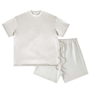 Best Selling Men's Two-Piece Set Acid Washed High Quality %100 Cotton Shirt and Shorts in Various Colors Customizable Logo - Product Image 5