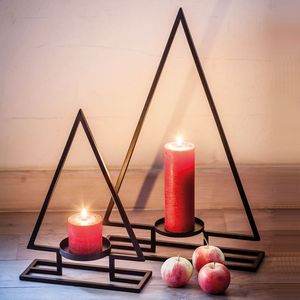 Modern Minimalist Black Metal Hanging Candle <b>Holder</b> Set Decorative <b>Tealight</b> Lantern Stand for Home Living Room Table Centerpiece - Product Image 4