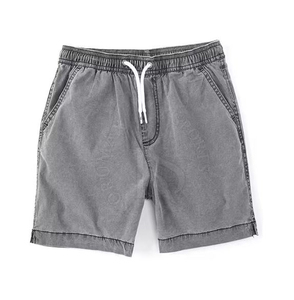 Shorts en jean décontractés d'été pour hommes, 100% coton, délavés à l'acide, avec logo personnalisé, de haute qualité, style vintage, écologiques et respirants - Product Image 1