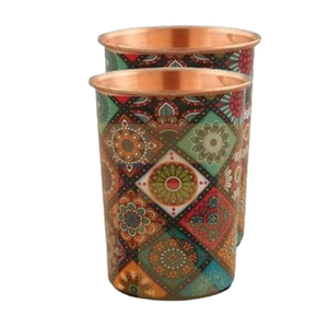 Gobelet à boire en cuivre martelé, adapté aux rituels d'hydratation ayurvédiques et au verre à eau traditionnel écologique. - Product Image 2