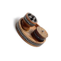 Brûleur à Bakhoor de Luxe Antique en Bois et Laiton, Boîte Plateau, Diffuseur Religieux Arabe pour l'Aïd, Fait Main, Écologique pour l'Aromathérapie