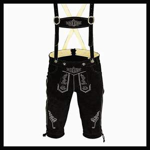 Lederhosen auténticos bávaros para hombre, de cuero negro, tallas europeas del 46 al 62 - Product Image 1