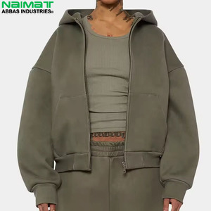 Sudadera con capucha y cremallera completa para hombre, tejido grueso, para invierno, para exteriores, con forro polar extra grueso. - Product Image 4