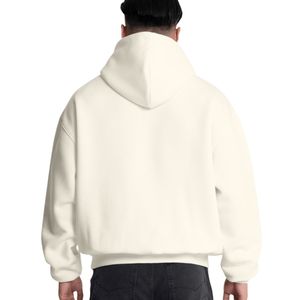 เสื้อฮู้ดดี้โอเวอร์ไซส์ลายโลโก้สั่งทำพิเศษ ผ้าฝ้าย 100% เป็นมิตรกับสิ่งแวดล้อม สไตล์สตรีทแวร์ เสื้อกีฬาผู้ชาย รับผลิตแบบ OEM ODM ขายส่ง - Product Image 3