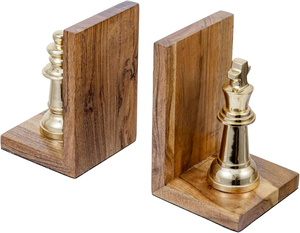 Porte-livres décoratifs en forme de pièces d'échecs (Roi et Reine) pour bibliothèque, bureau, salle d'étude et maison de luxe - Product Image 2