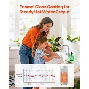Chauffe-eau électrique à réservoir de 30 gallons, 5000W, avec affichage LED, commande par bouton, sortie supérieure, 240V, chauffe-eau électrique à accumulation - Product Image 4