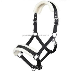 Licou cheval en Nylon avec rembourrage doux en laine de vison, produits d'équitation, vente en gros, - Product Image 1