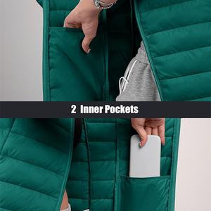 OEM Custom Logo <b>Women</b> Canvas Woven <b>Lightweight</b> Quilted Padded Hooded Collar Breathable Windproof Customized <b>Jackets</b> - Product Image 4