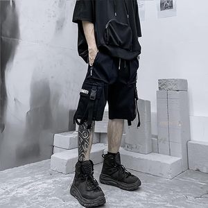 Black Cargo <b>Shorts</b> <b>Men</b> Loose Fit Elastic Waist Multi Pocket Streetwear Summer Casual <b>Bermuda</b> <b>Shorts</b> - Product Image 6