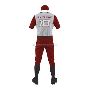 Vente en gros d'uniformes de baseball pour hommes, tenues d'équipe, maillots imprimés par sublimation avec pantalon, uniformes sportifs en polyester respirant, OEM - Product Image 3