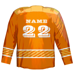 Camiseta de Hockey sobre Hielo Dorada, Sublimación Personalizada, Malla de Poliéster, Uniformes Profesionales de Hockey, Ropa de Práctica de Hockey - Product Image 1