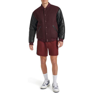 Chaqueta Bomber Varsity para Hombre con Mangas de Cuero Sintético, Estilo Universitario Clásico, Ropa Deportiva de Calle, Otoño Invierno - Product Image 2