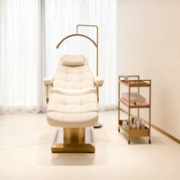 Table de massage électrique chauffante de luxe pour salon de beauté et spa, fauteuil médical de podologie, lit de soin esthétique pour esthéticienne, visage et cils