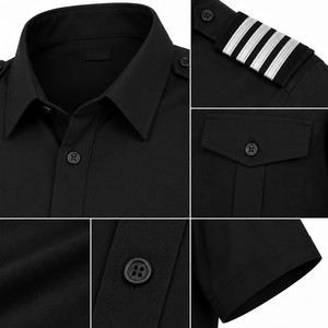 Camiseta Polo Personalizada de Verano para Guardias de Seguridad, Manga Corta, Negra, Mezcla de Algodón, Ropa de Trabajo - Product Image 5