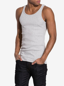 Débardeurs de sport pour hommes, personnalisés, respirants, en tricot, col en V, 100% polyester, couleur unie, pour l'entraînement, la gym, vêtements de fitness, vente chaude - Product Image 1