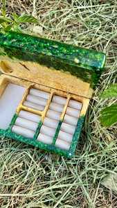 Emerald Forest <b>Resin</b> Jewelry Box Ring And Necklace Organizer <b>Resin</b> Jewelry Box Nature Theme Green Leaf Pattern <b>Resin</b> <b>Crafts</b> - Product Image 4