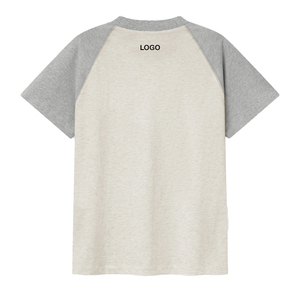 T-shirt en coton premium personnalisé pour femme, coupe classique, style baseball, jersey de coton, manches contrastantes, streetwear, OEM, haut décontracté et tendance - Product Image 2